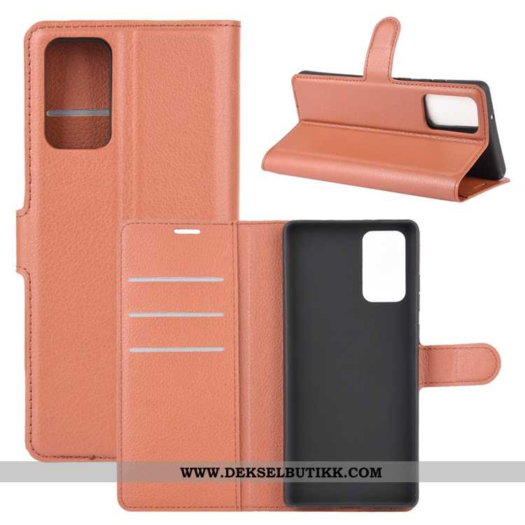 Deksel Samsung Galaxy Note20 Nubuck Sklisikre Grønn Kort, Etui Samsung Galaxy Note20 Skinndeksel Kjø