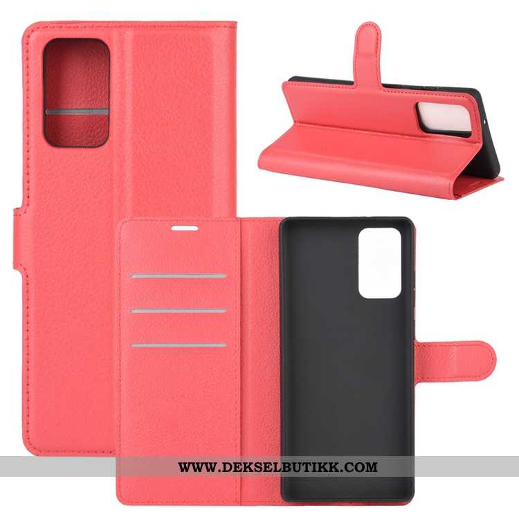 Deksel Samsung Galaxy Note20 Nubuck Sklisikre Grønn Kort, Etui Samsung Galaxy Note20 Skinndeksel Kjø