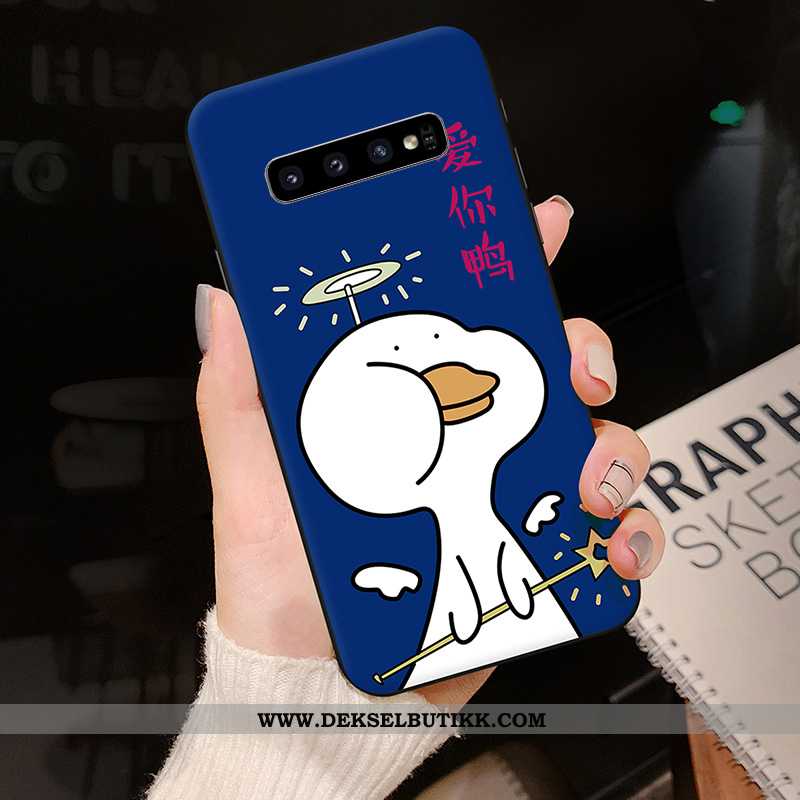 Deksel Samsung Galaxy S10 Av Personlighet Cartoon Silikon Mørkblå Mørkeblå, Etui Samsung Galaxy S10 