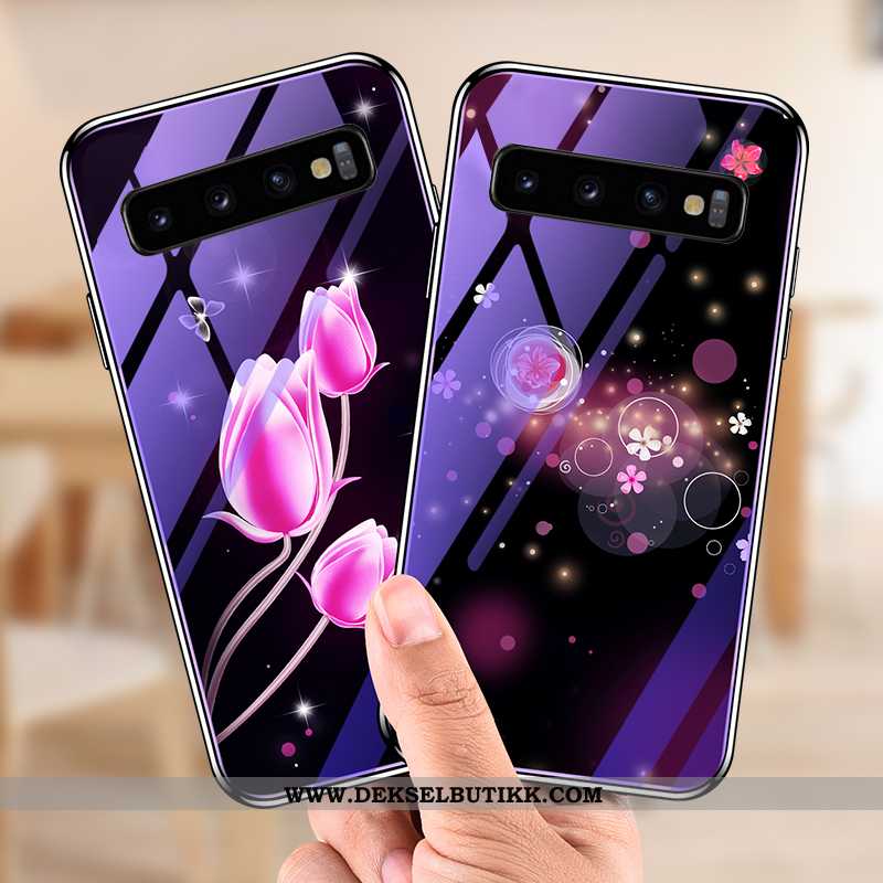 Deksel Samsung Galaxy S10+ Av Personlighet Trend Glass Stjernene Lilla, Etui Samsung Galaxy S10+ Kre