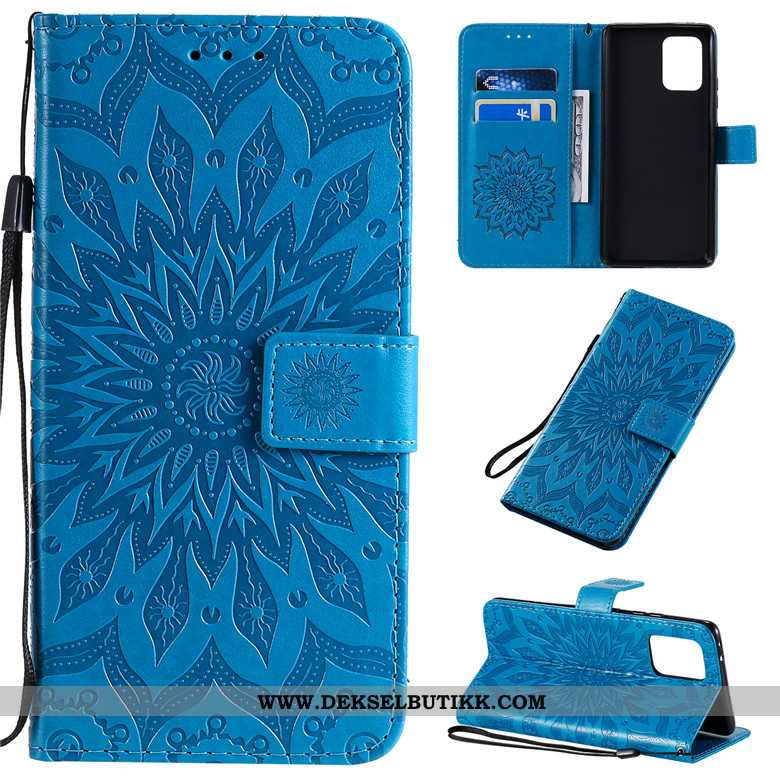 Deksel Samsung Galaxy S10 Lite Skinndeksel Blå Folio, Etui Samsung Galaxy S10 Lite Beskyttelse Rabat