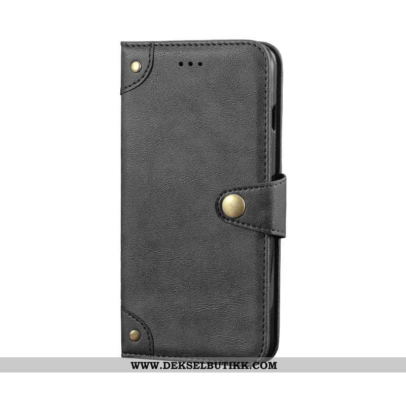 Deksel Samsung Galaxy S10+ Lommebok Svart Skinndeksel Etui, Samsung Galaxy S10+ Beskyttelse Salg