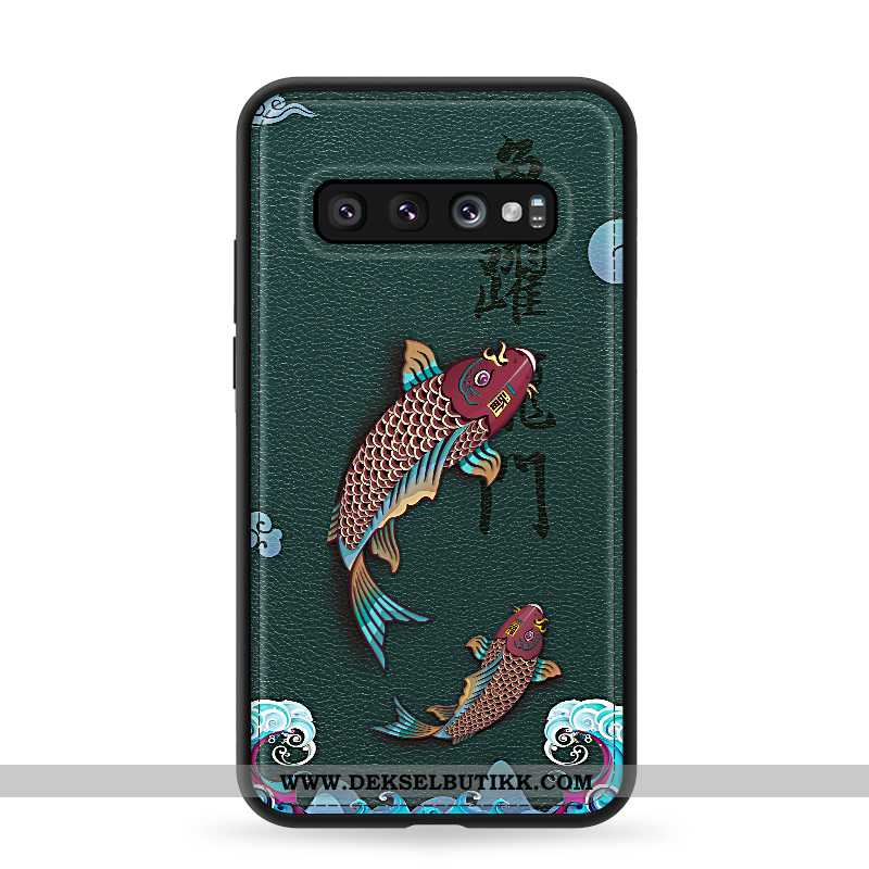 Deksel Samsung Galaxy S10 Mønster Mobiltelefon Net Red Grønn, Etui Samsung Galaxy S10 Trend Kjøpe