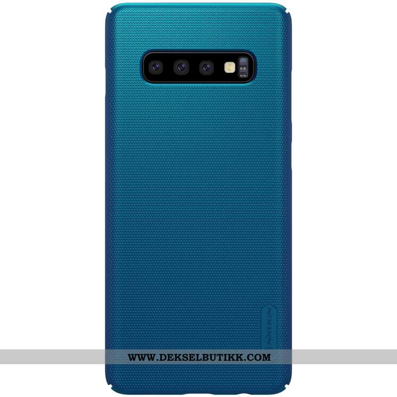 Deksel Samsung Galaxy S10+ Nubuck Etui Stjernene Alt Inkludert Blå, Samsung Galaxy S10+ Beskyttelse 