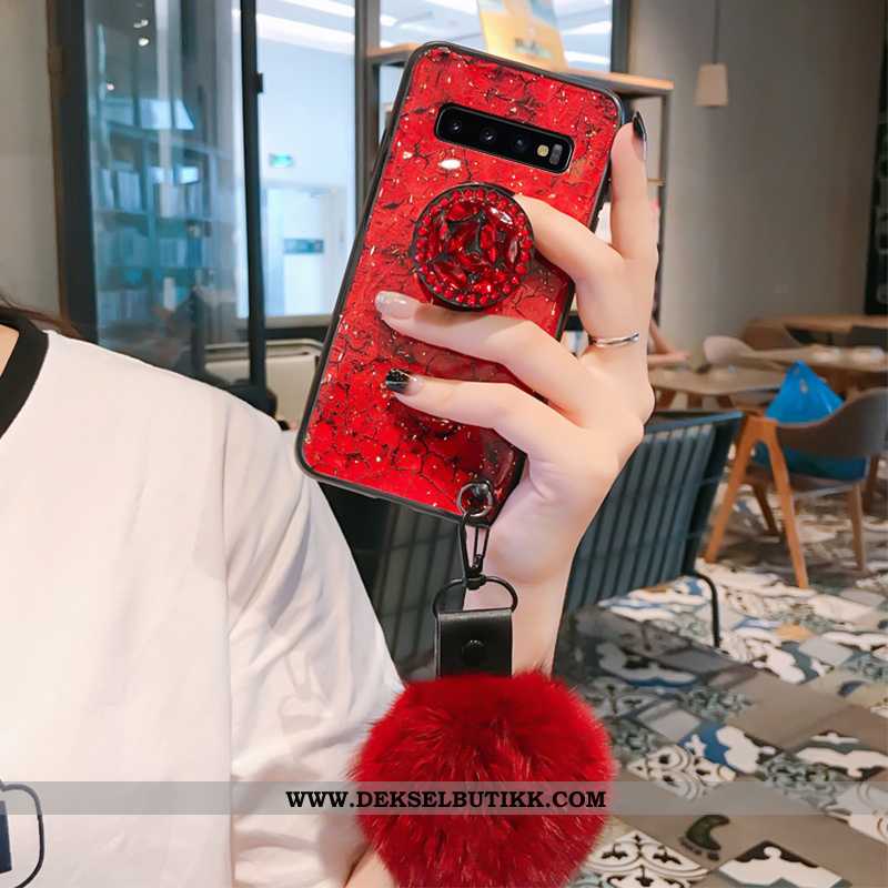 Deksel Samsung Galaxy S10 Silikon Speil Stjernene Net Red Grønn, Etui Samsung Galaxy S10 Beskyttelse