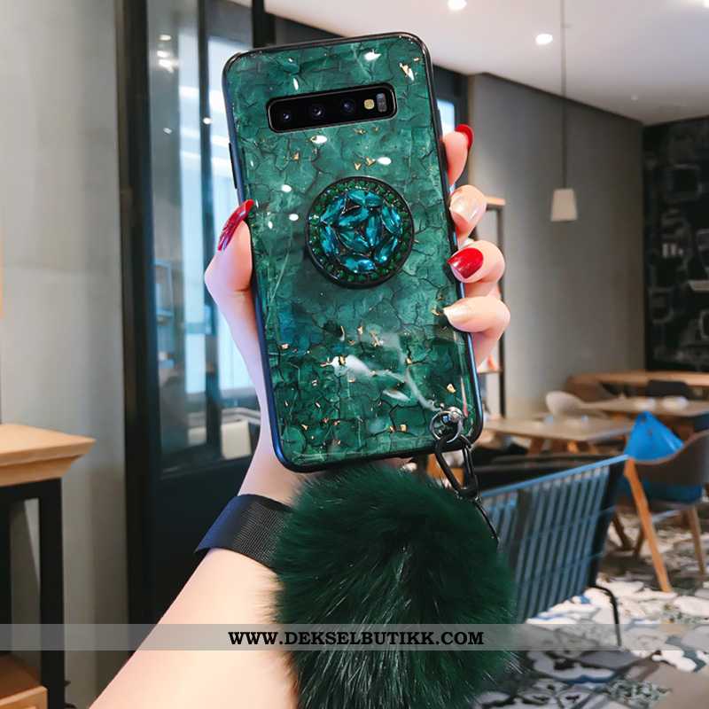 Deksel Samsung Galaxy S10 Silikon Speil Stjernene Net Red Grønn, Etui Samsung Galaxy S10 Beskyttelse