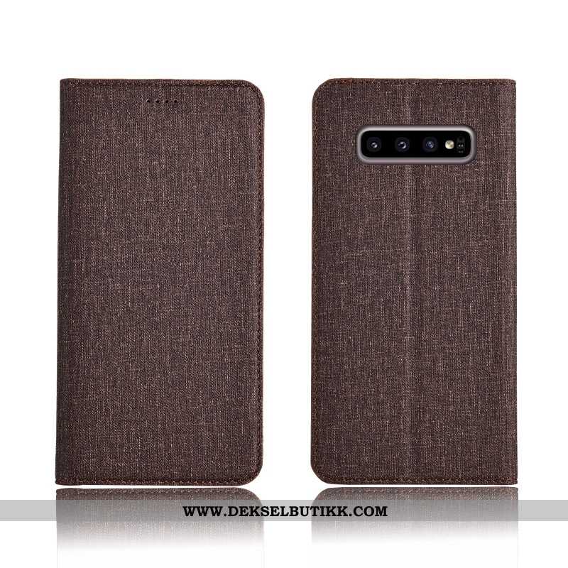 Deksel Samsung Galaxy S10+ Skinndeksel Blå Clamshell Anti-fall, Etui Samsung Galaxy S10+ Myke Billig