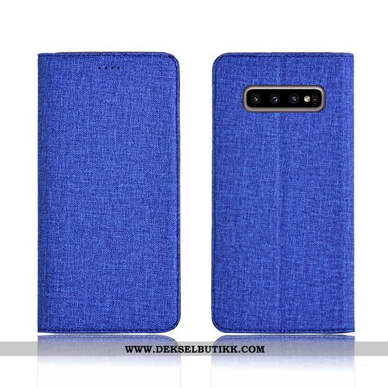 Deksel Samsung Galaxy S10+ Skinndeksel Blå Clamshell Anti-fall, Etui Samsung Galaxy S10+ Myke Billig