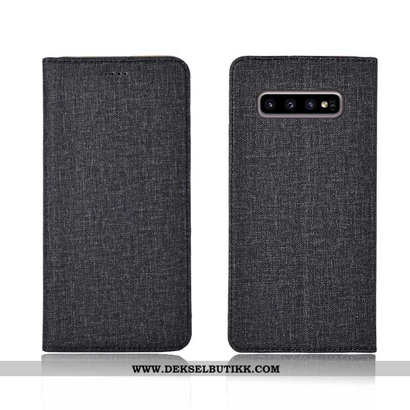 Deksel Samsung Galaxy S10+ Skinndeksel Blå Clamshell Anti-fall, Etui Samsung Galaxy S10+ Myke Billig