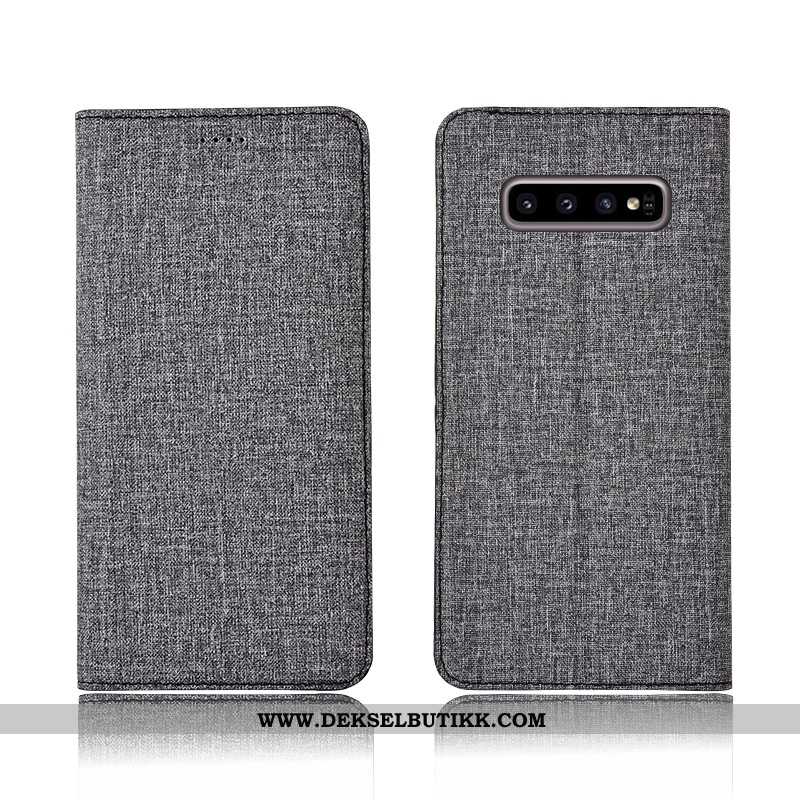 Deksel Samsung Galaxy S10+ Skinndeksel Blå Clamshell Anti-fall, Etui Samsung Galaxy S10+ Myke Billig