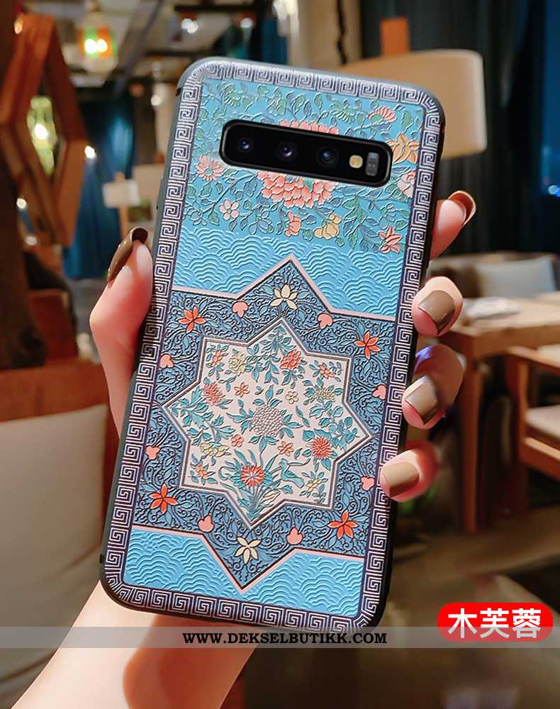 Deksel Samsung Galaxy S10 Vintage Etui Kinesisk Stil Alt Inkludert Rød, Samsung Galaxy S10 Ultra Til