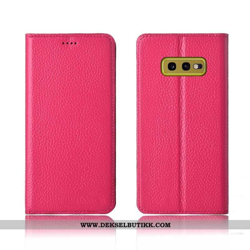 Deksel Samsung Galaxy S10e Beskyttelse Anti-fall Litchi Etui Rosa, Samsung Galaxy S10e Skinndeksel B