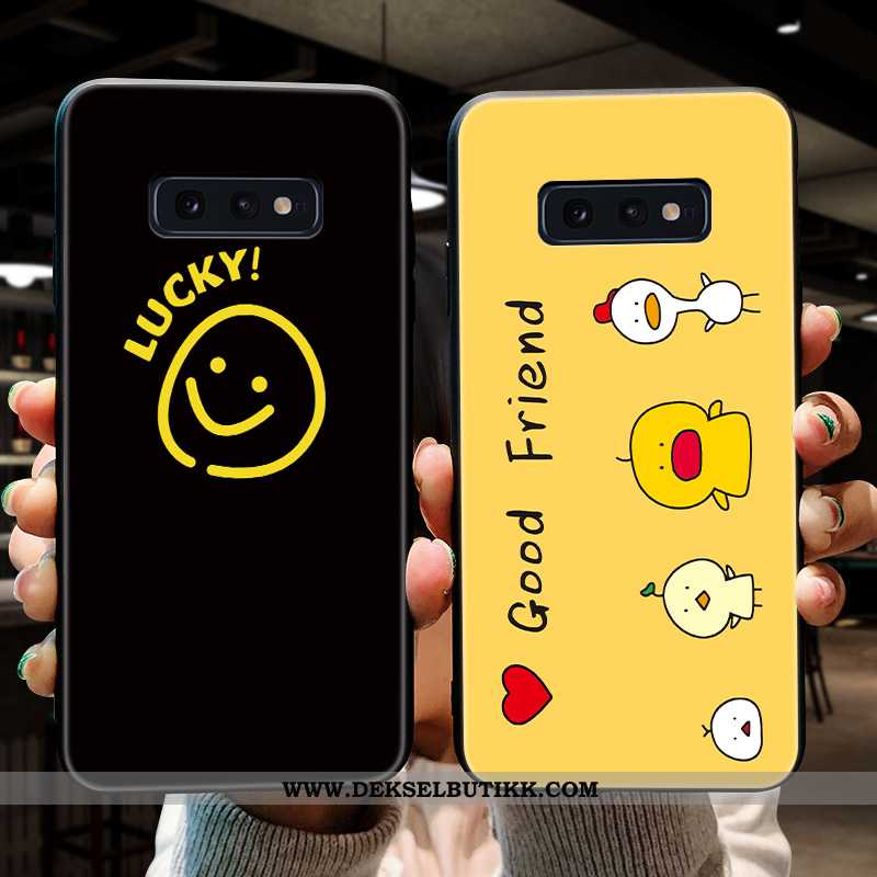 Deksel Samsung Galaxy S10e Silikon Trend Kreativ Svart, Etui Samsung Galaxy S10e Nubuck Billig