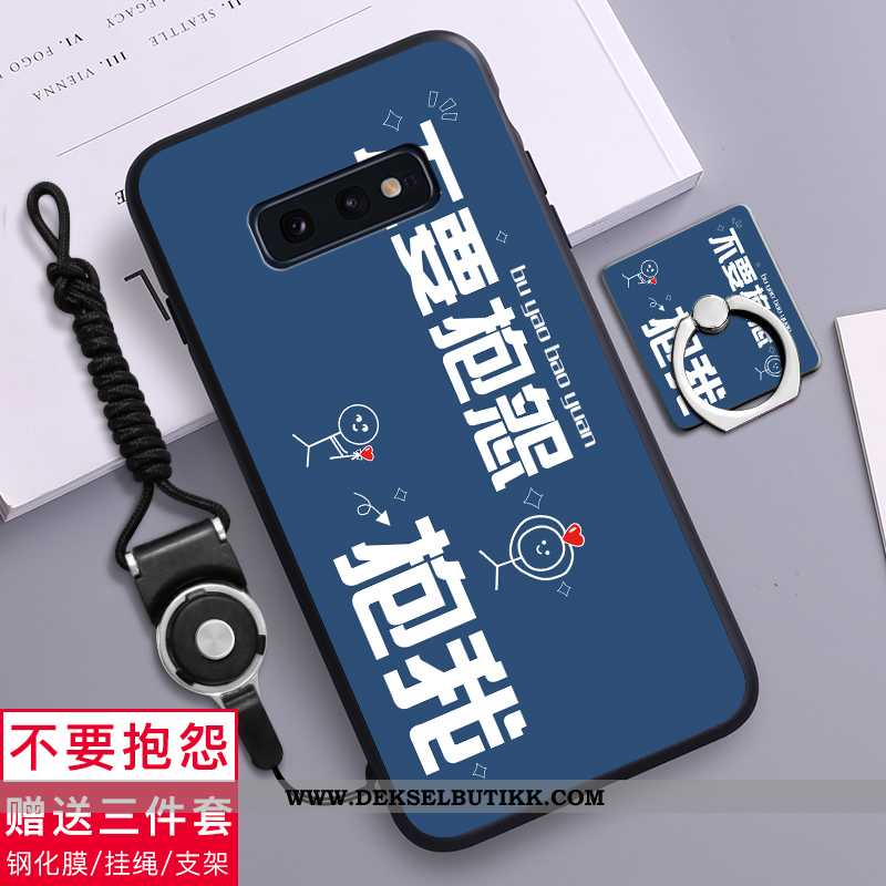 Deksel Samsung Galaxy S10e Silikon Trend Kreativ Svart, Etui Samsung Galaxy S10e Nubuck Billig