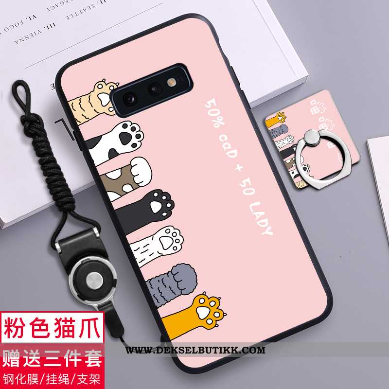 Deksel Samsung Galaxy S10e Silikon Trend Kreativ Svart, Etui Samsung Galaxy S10e Nubuck Billig