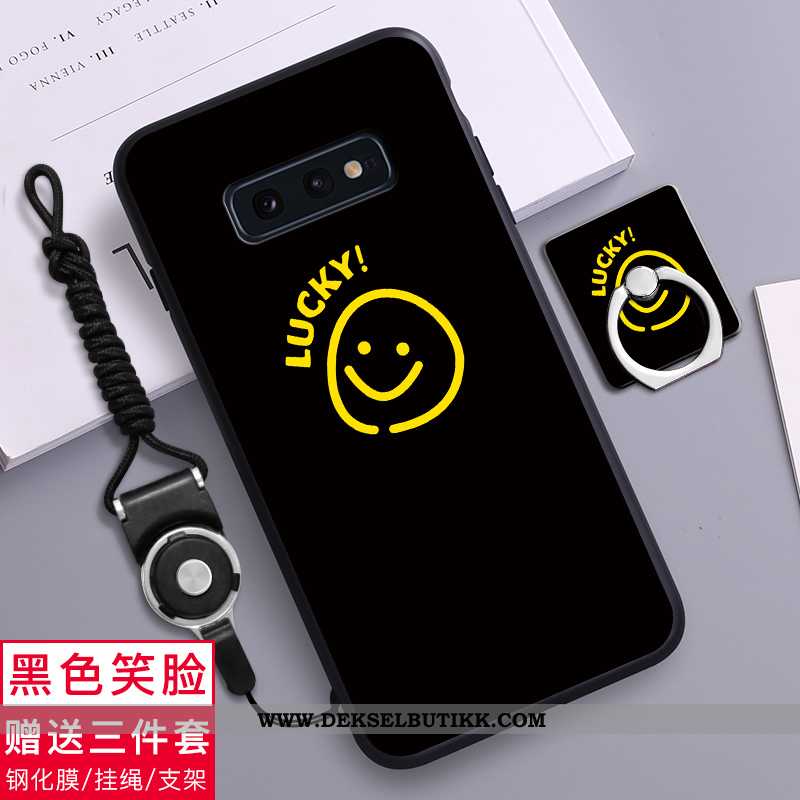 Deksel Samsung Galaxy S10e Silikon Trend Kreativ Svart, Etui Samsung Galaxy S10e Nubuck Billig