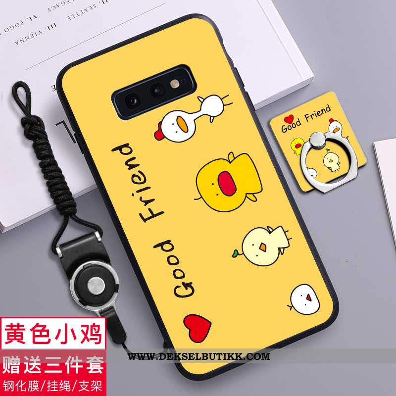 Deksel Samsung Galaxy S10e Silikon Trend Kreativ Svart, Etui Samsung Galaxy S10e Nubuck Billig