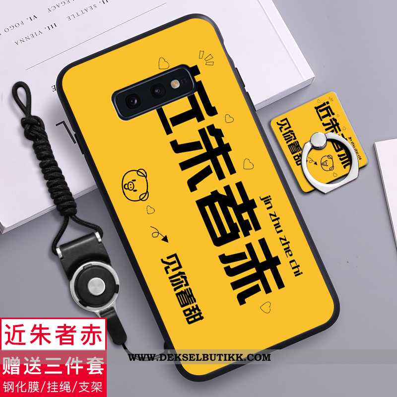 Deksel Samsung Galaxy S10e Silikon Trend Kreativ Svart, Etui Samsung Galaxy S10e Nubuck Billig