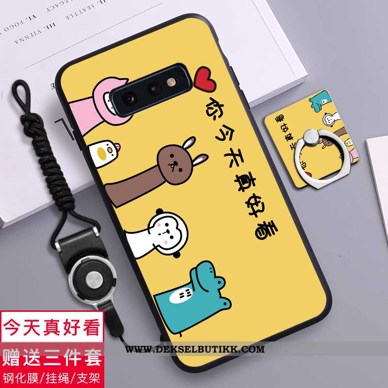 Deksel Samsung Galaxy S10e Silikon Trend Kreativ Svart, Etui Samsung Galaxy S10e Nubuck Billig