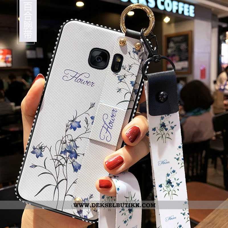 Deksel Samsung Galaxy S6 Edge Beskyttelse Silikon Fersk Kunst Blå, Etui Samsung Galaxy S6 Edge Henge