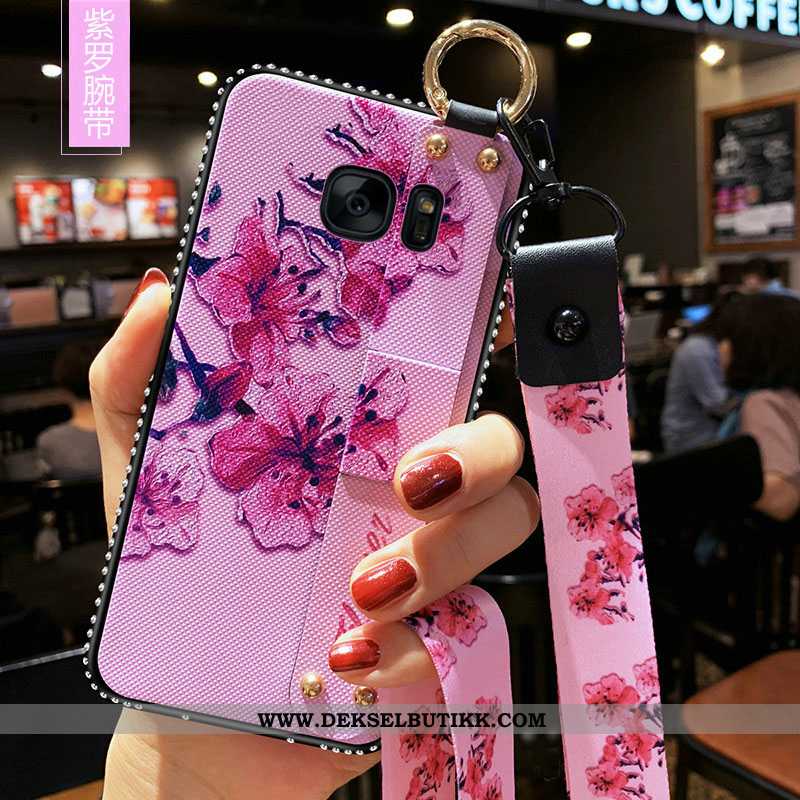 Deksel Samsung Galaxy S6 Edge Beskyttelse Silikon Fersk Kunst Blå, Etui Samsung Galaxy S6 Edge Henge