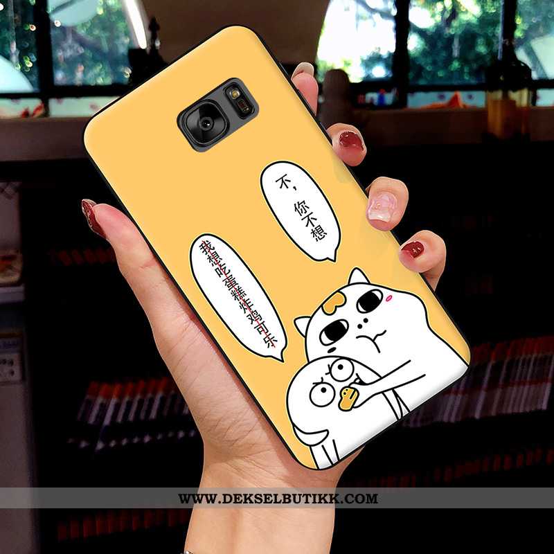 Deksel Samsung Galaxy S7 Cartoon Mobiltelefon Hvit Stjernene Hvitt, Etui Samsung Galaxy S7 Myke Tilb