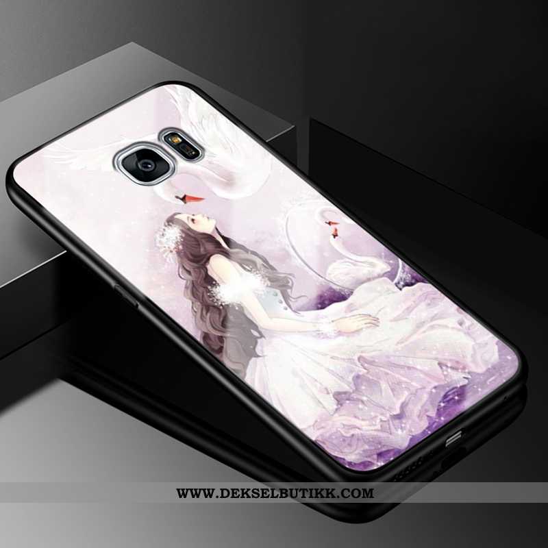 Deksel Samsung Galaxy S7 Edge Cartoon Anti-fall Lilla Stjernene, Etui Samsung Galaxy S7 Edge Trend T