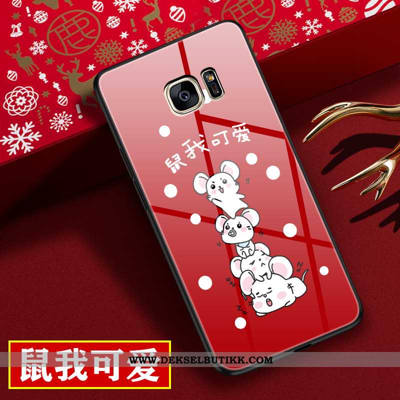 Deksel Samsung Galaxy S7 Edge Tynne Cartoon Trend Alt Inkludert Rød, Etui Samsung Galaxy S7 Edge Skj