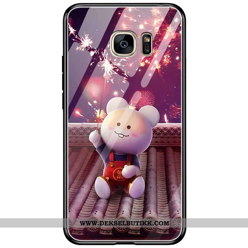 Deksel Samsung Galaxy S7 Glass Nye Alt Inkludert Stjernene Lilla, Etui Samsung Galaxy S7 Cartoon Til