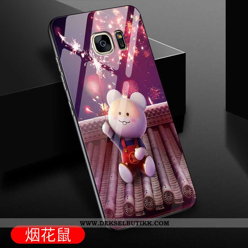 Deksel Samsung Galaxy S7 Glass Nye Alt Inkludert Stjernene Lilla, Etui Samsung Galaxy S7 Cartoon Til