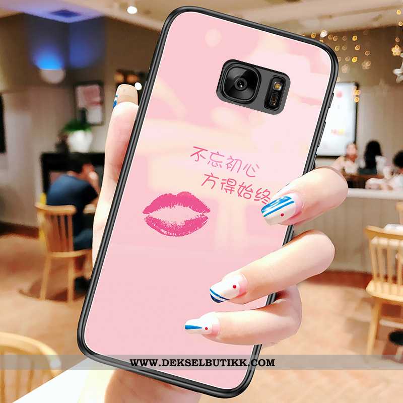 Deksel Samsung Galaxy S7 Glass Nye Rosa Etui, Samsung Galaxy S7 Trend Tilbud