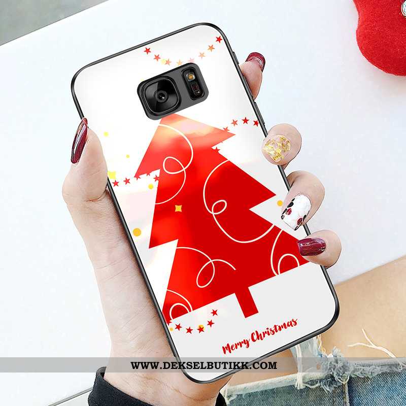 Deksel Samsung Galaxy S7 Trend Hvit Stjernene Hvitt, Etui Samsung Galaxy S7 Glass Tilbud