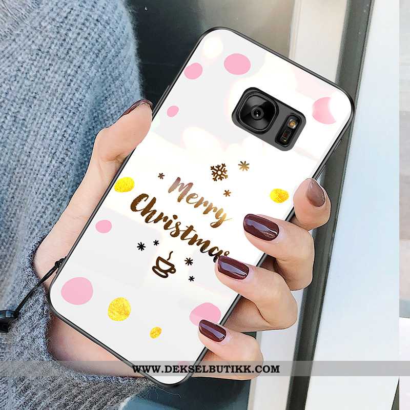 Deksel Samsung Galaxy S7 Trend Hvit Stjernene Hvitt, Etui Samsung Galaxy S7 Glass Tilbud