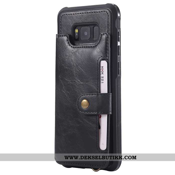 Deksel Samsung Galaxy S8 Lommebok Kort Veske Svart, Etui Samsung Galaxy S8 Skinndeksel Billige