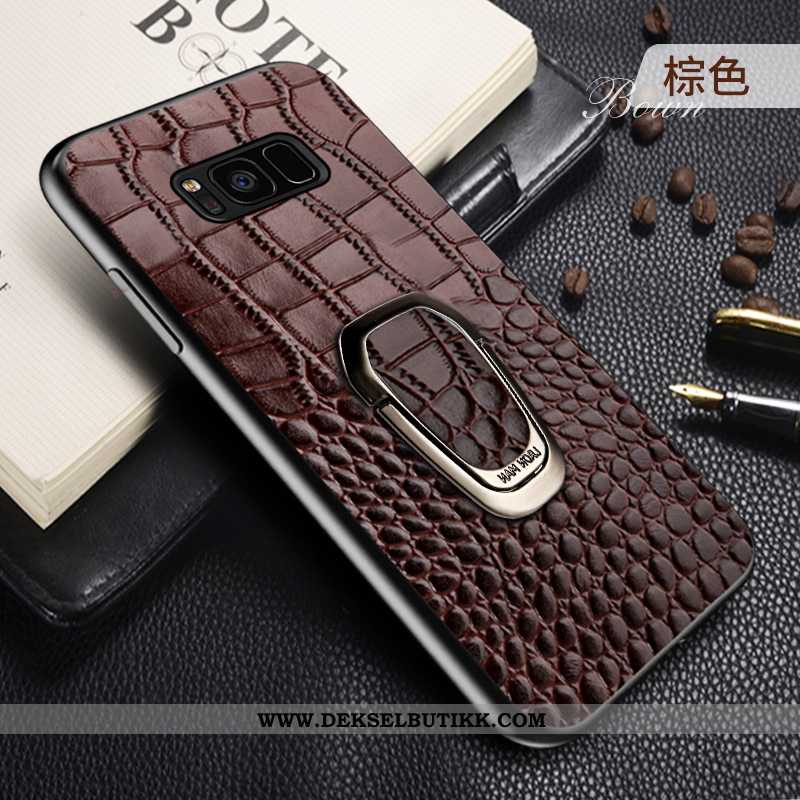 Deksel Samsung Galaxy S8 Skinn High End Mobiltelefon Stjernene Svart, Etui Samsung Galaxy S8 Beskytt