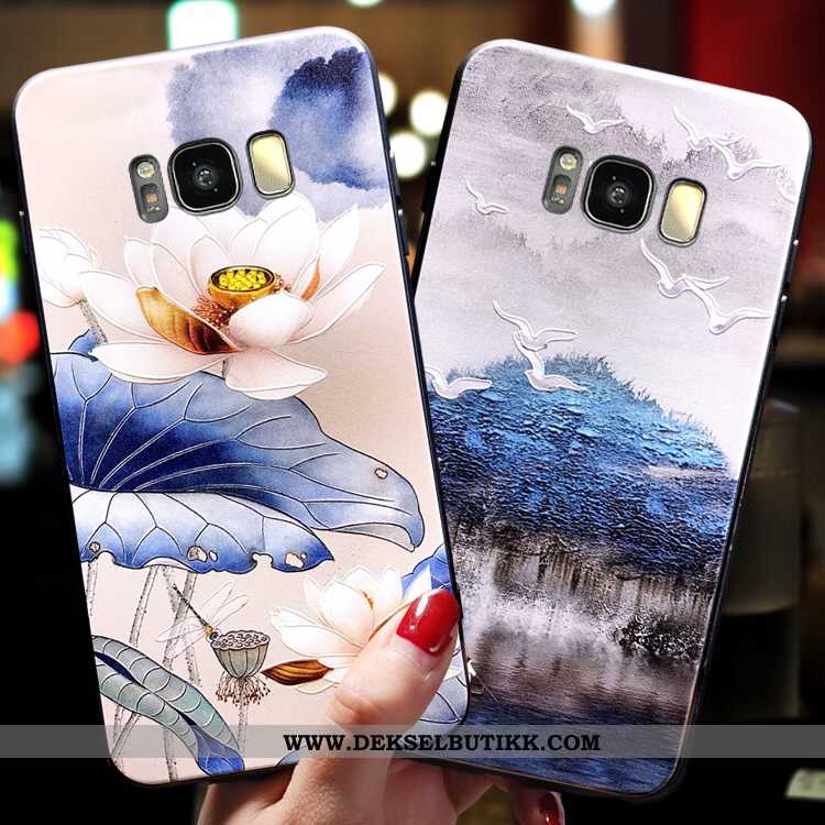 Deksel Samsung Galaxy S8+ Trend Støtte Stjernene Vintage Blå, Etui Samsung Galaxy S8+ Myke Tilbud