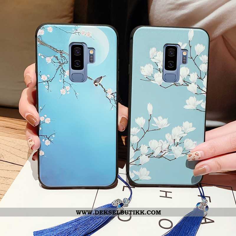 Deksel Samsung Galaxy S9+ Beskyttelse Kinesisk Stil Etui Stjernene Blå, Samsung Galaxy S9+ Relieff B