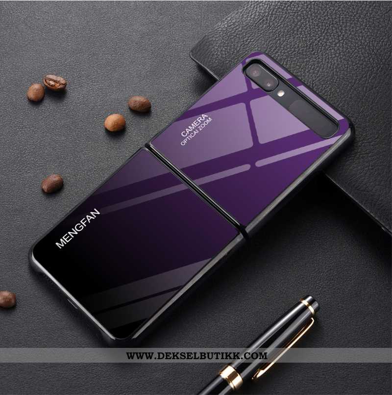 Deksel Samsung Z Flip Glass Stjernene Lilla Gradient Farge, Etui Samsung Z Flip Beskyttelse Billig