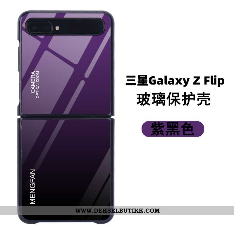 Deksel Samsung Z Flip Glass Stjernene Lilla Gradient Farge, Etui Samsung Z Flip Beskyttelse Billig