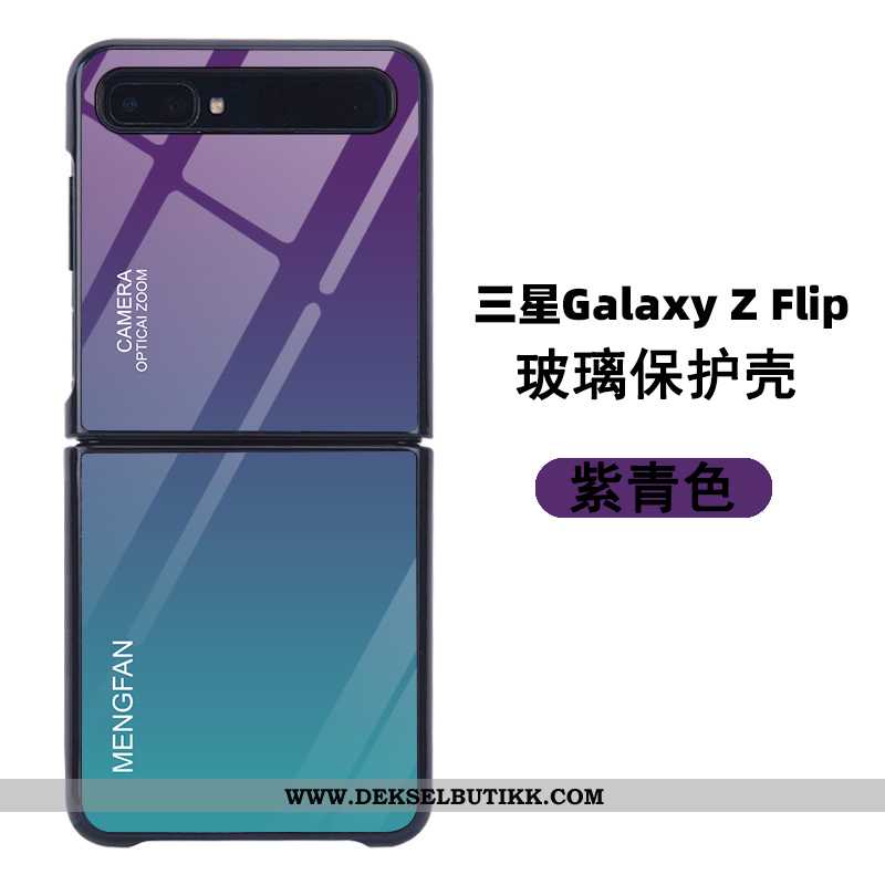 Deksel Samsung Z Flip Glass Stjernene Lilla Gradient Farge, Etui Samsung Z Flip Beskyttelse Billig