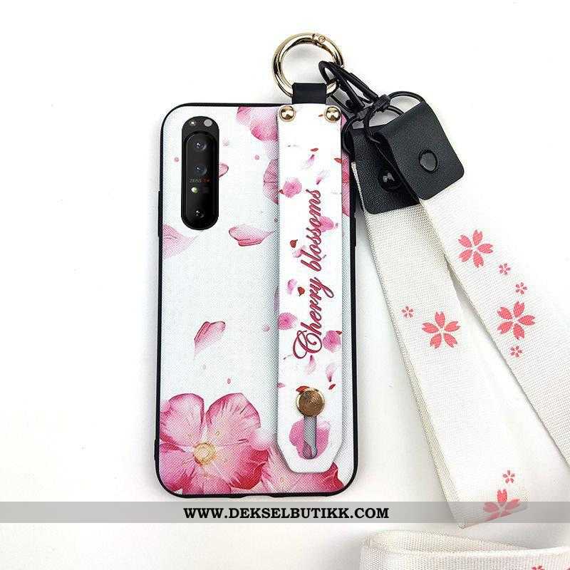 Deksel Sony Xperia 1 Ii Beskyttelse Blomster Støtte Hvitt, Etui Sony Xperia 1 Ii Hengende Ornamenter