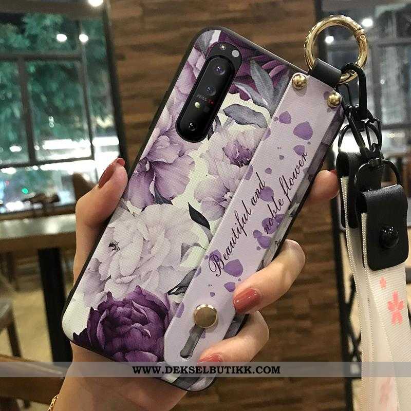 Deksel Sony Xperia 1 Ii Beskyttelse Blomster Støtte Hvitt, Etui Sony Xperia 1 Ii Hengende Ornamenter