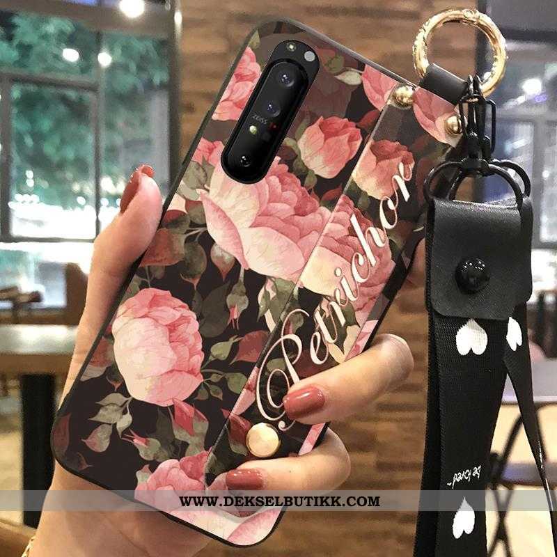 Deksel Sony Xperia 1 Ii Beskyttelse Blomster Støtte Hvitt, Etui Sony Xperia 1 Ii Hengende Ornamenter