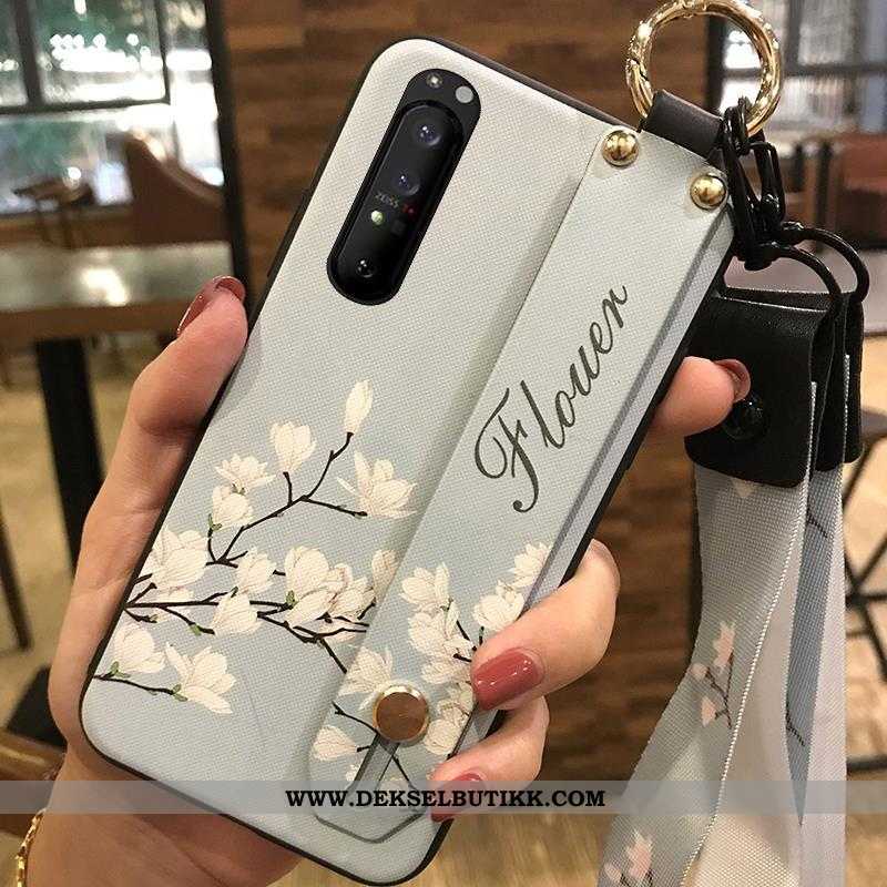 Deksel Sony Xperia 1 Ii Beskyttelse Blomster Støtte Hvitt, Etui Sony Xperia 1 Ii Hengende Ornamenter