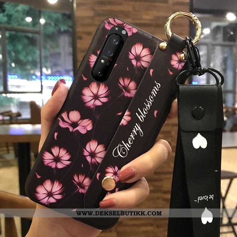 Deksel Sony Xperia 1 Ii Beskyttelse Blomster Støtte Hvitt, Etui Sony Xperia 1 Ii Hengende Ornamenter