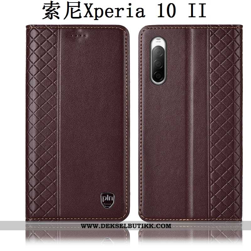 Deksel Sony Xperia 10 Ii Beskyttelse Mobiltelefon Folio Rød, Etui Sony Xperia 10 Ii Skinn Tilbud