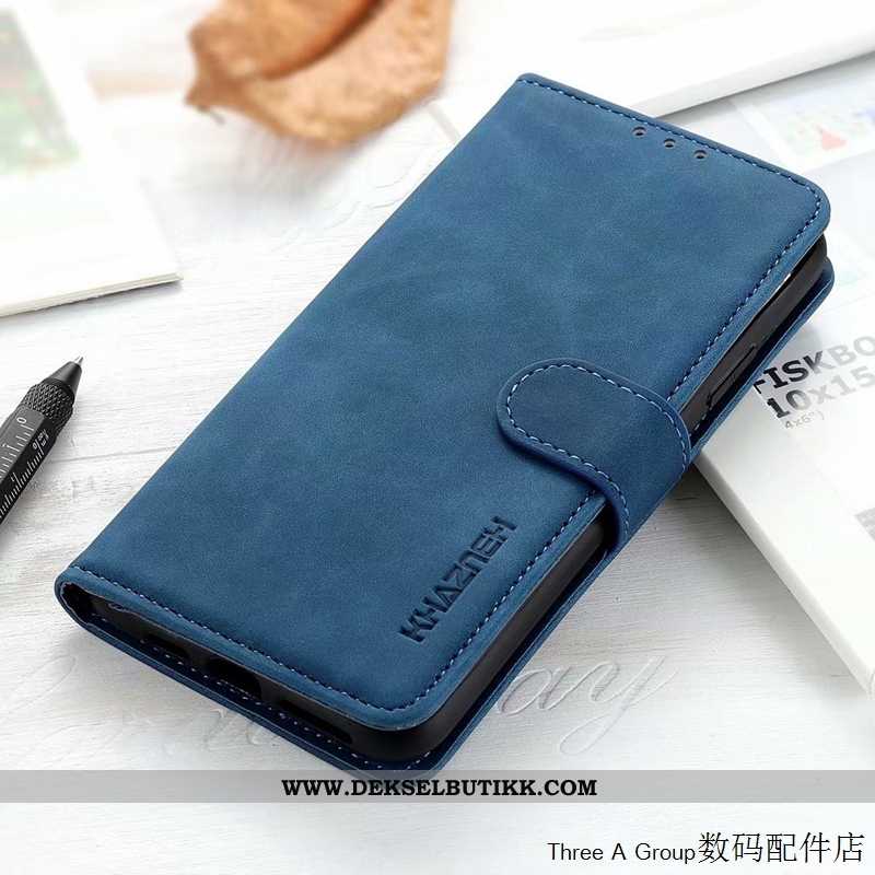 Deksel Sony Xperia 10 Ii Vintage Nubuck Mobiltelefon Folio Svart, Etui Sony Xperia 10 Ii Skinndeksel