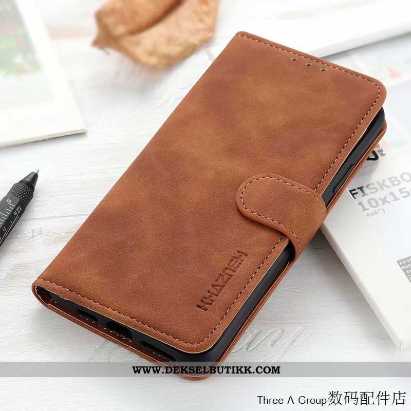 Deksel Sony Xperia 10 Ii Vintage Nubuck Mobiltelefon Folio Svart, Etui Sony Xperia 10 Ii Skinndeksel