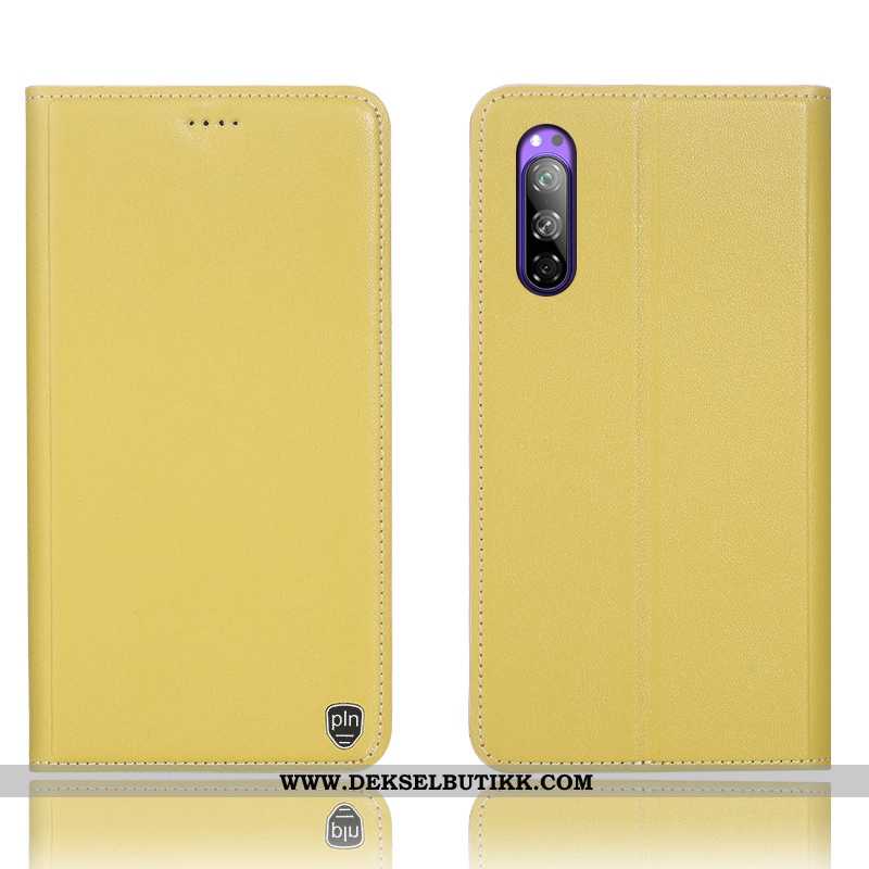 Deksel Sony Xperia 5 Beskyttelse Mobiltelefon Etui Folio Gul, Sony Xperia 5 Skinn Tilbud