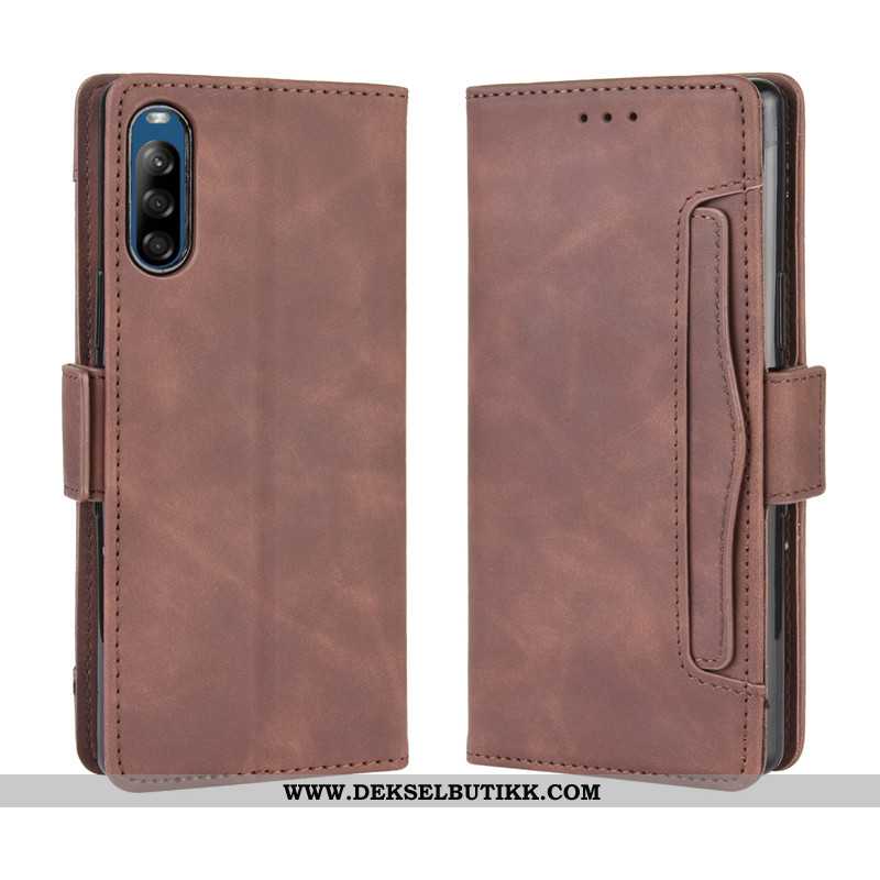 Deksel Sony Xperia L4 Myke Skinndeksel Folio Brun, Etui Sony Xperia L4 Beskyttelse Tilbud